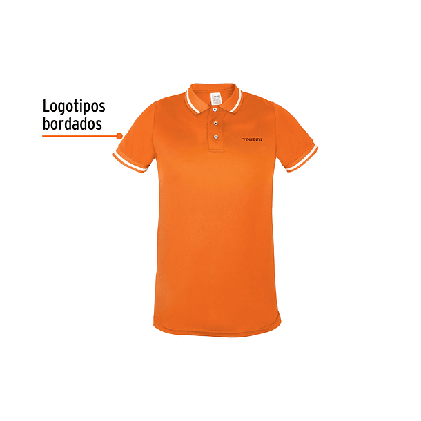 POLO POLIESTER PARA HOMBRE COLOR NARANJA TALLA CH TRUPER 2