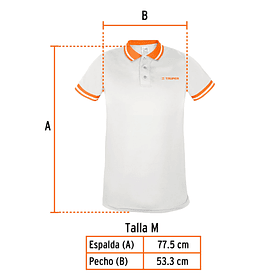 POLO POLIESTER PARA HOMBRE COLOR BLANCO TALLA M TRUPER