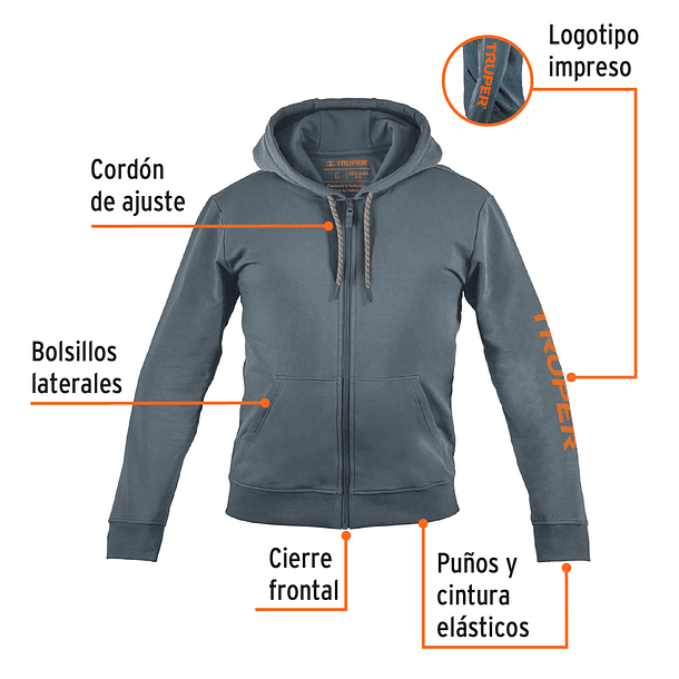 POLERA ALGODON PARA CABALLERO GRIS TALLA G TRUPER 2