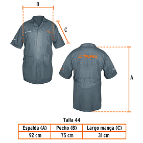 BATA ALGODON BORDADAS GRIS TALLA 44 TRUPER