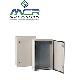 TABLERO GABINETE METALICO ADOSABLE 600x600x200 mm con placa de base IP 66 RAL 7035