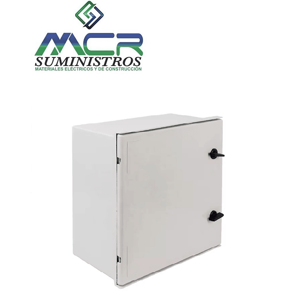 TABLERO GABINETE POLIESTER ADOSABLE 300X250X140 con placa de base IP 65 RAL 7035 