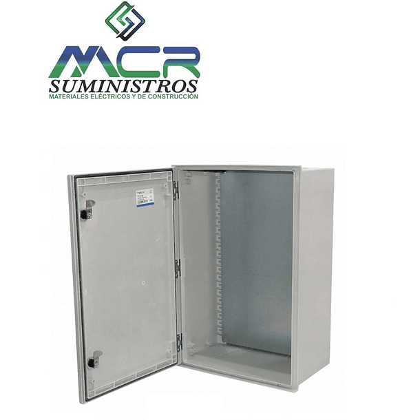 TABLERO GABINETE POLIESTER ADOSABLE 600X400X230 con placa de base IP 65 RAL 7035 