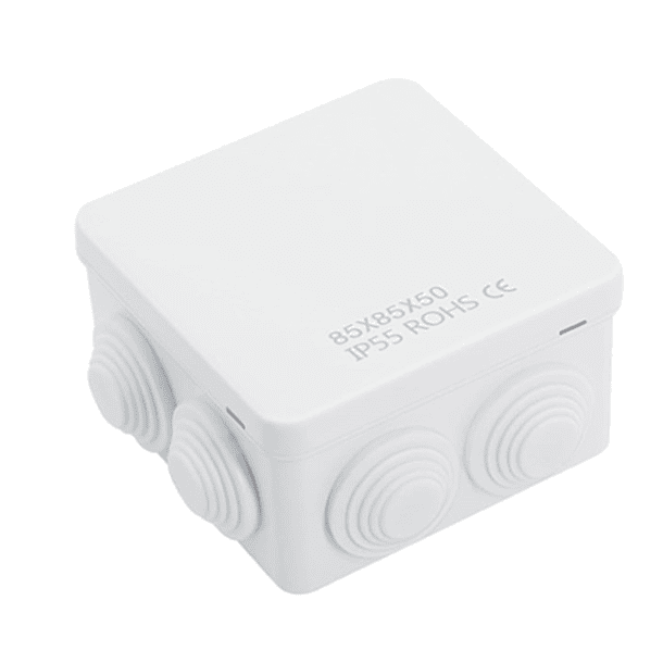 CAJA DE PASO O DERIVACION HERMETICO DE PVC 85X85X50 CON CONO 1