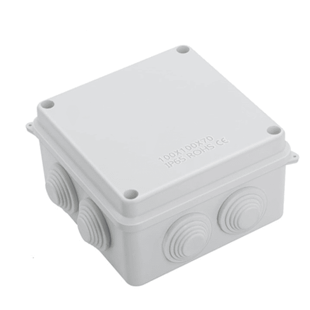 CAJA DE PASO O DERIVACION HERMETICO DE PVC 100X100X70 CON CONO 1