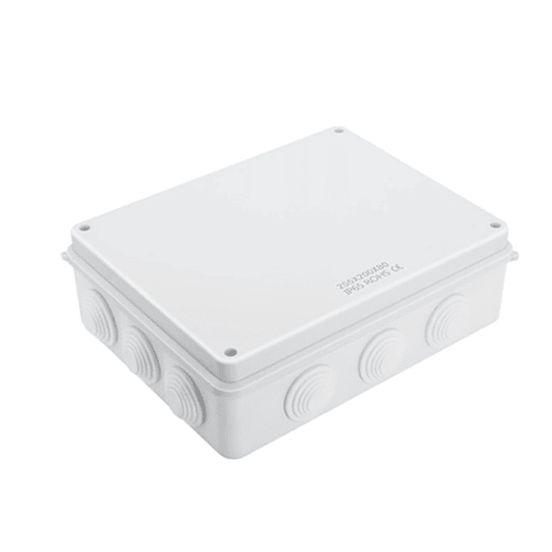 CAJA DE PASO O DERIVACION HERMETICO DE PVC 255X200X80 CON CONO 1