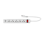 EXTENSION 5 TOMACORRIENTE 2USB CABLE 3MTS VULCANIZADO MWD02002 Schneider 1