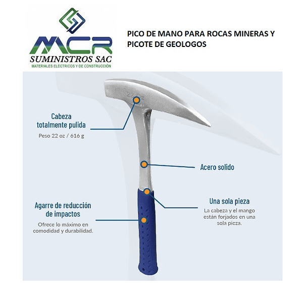 PICOTA DE GEOLOGO DE 22 ONZAS O 616 GRAMOS IMPORTADA 4
