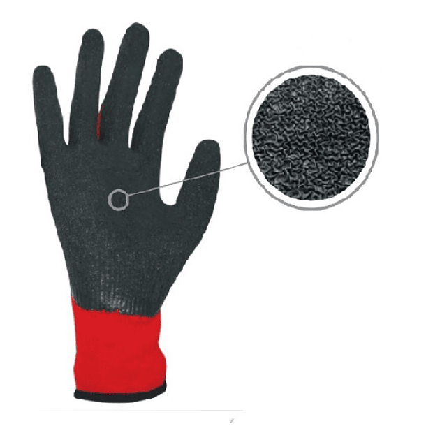 GUANTES ANTICORTE PARA TRABAJO SUPER FLEX NEGRO Y ROJO, TALLA 9 (PRECIO POR DOCENA) 2