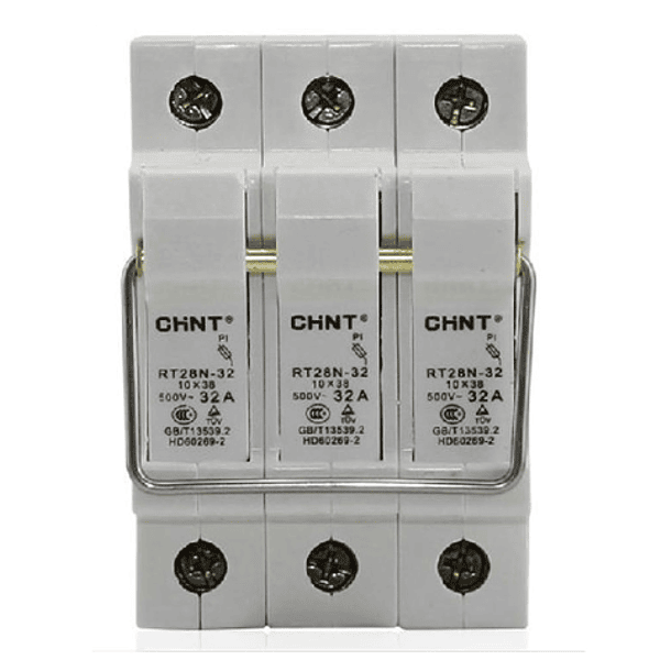 PROTECTOR DE FUSIBLE O PORTAFUSIBLE CILINDRICOS 3P PARA FUSIBLE 10X38Mm HASTA 32 AMP 1