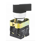 INTERRUPTOR O SELECTOR MANETA LARGA O SELECTOR DE PALANCA LARGA, 2 POSICIONES METALICO NEGRO Ø22Mm 1Na CON RETORNO 1