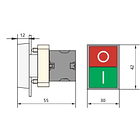 PULSADOR DOBLE METALICO RASANTE ROJO+VERDE, Ø22Mm, 1NA+1NC 2