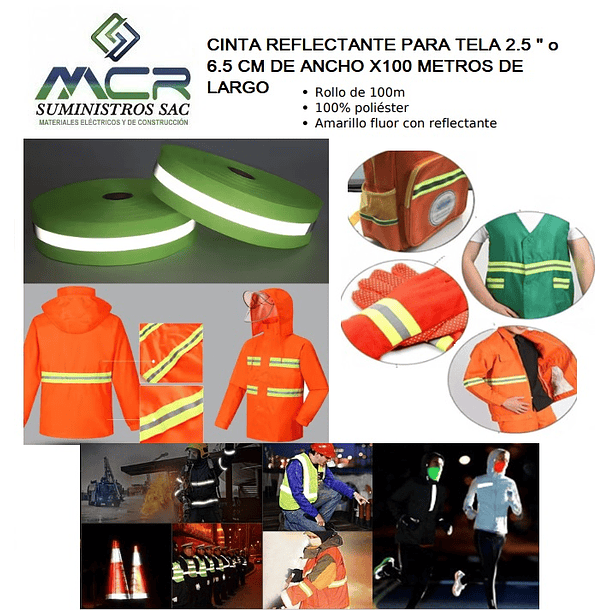 CINTA REFLECTANTE PARA ROPA TELA 2