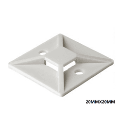 SUJETACABLE ADHESIVO 20X20MM BLANCO (100UND)