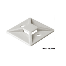 SUJETACABLE ADHESIVO 30x30MM BLANCO (100UND)