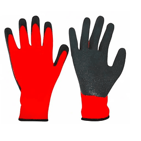 GUANTES ANTICORTE PARA TRABAJO SUPER FLEX NEGRO Y ROJO, TALLA 9 (PRECIO POR DOCENA)
