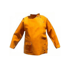 CASACA O CHAQUETA PARA SOLDADOR DE CUERO RESISTENTE. (TALLA XL)