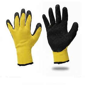 GUANTES ANTICORTES PARA TRABAJO SUPER FLEX, AMARILLO Y NEGRO (PRECIO POR DOCENA)