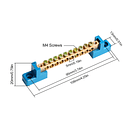 BARRA DE CONEXION A TIERRA DE 10 POSICIONES, COLOR AZUL. 2