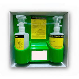 ESTACION DE LAVADO DE OJOS DE EMERGENCIA PARA MINERIA 2 BOTELLAS 500ML.