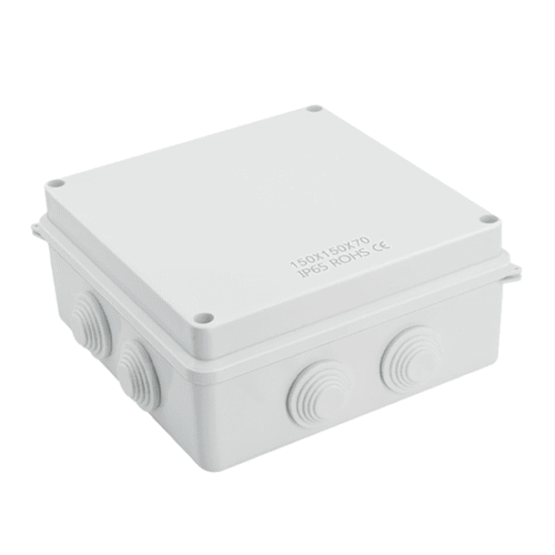 CAJA DE PASO O DERIVACION HERMETICO DE PVC 150X150X70 CON CONO 1