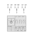 CONMUTADOR O SELECTOR 1-0-2, 3 POLOS, 25 AMP 2