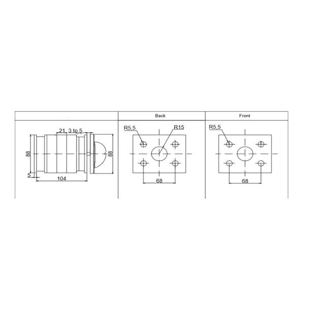 CONMUTADOR O SELECTOR 1-0-2, 3 POLOS, 63 AMP 3