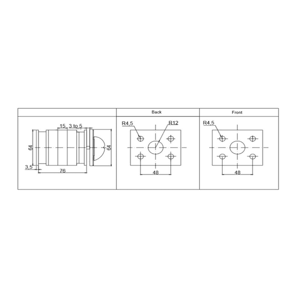 CONMUTADOR O SELECTOR 1-0-2, 3 POLOS, 32 AMP 3