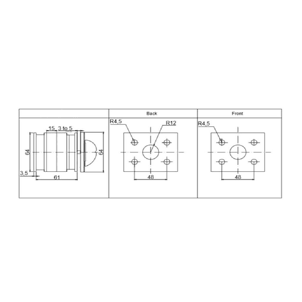 INTERRUPTOR O SELECTOR -0-1, 3 POLOS, 25 AMP 2