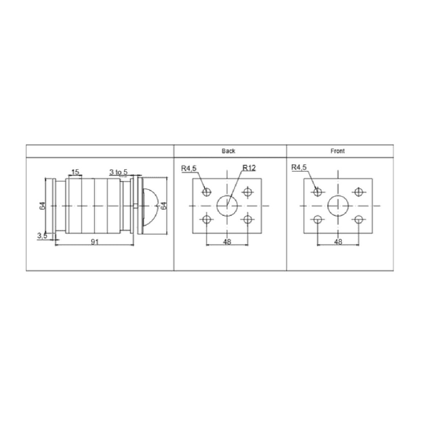 CONMUTADOR O SELECTOR ESTRELLA TRIANGULO 3 POLOS, 25 AMP 2