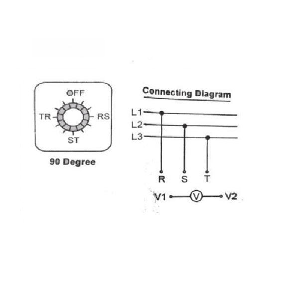 INTERRUPTOR O SELECTOR VOLIMETRICO L-L, 1 POLOS, 16 AMP 3
