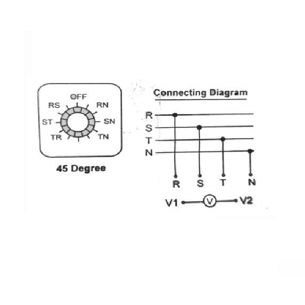 INTERRUPTOR O SELECTOR VOLTIMETRICO L-L/ L-N 16 AMP 3