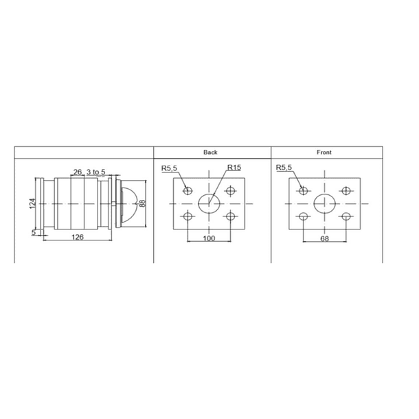CONMUTADOR O SELECTOR 1-0-2, 3 POLOS, 100 AMP 2