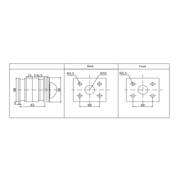 CONMUTADOR O SELECTOR 1-0-2, 2 POLOS, 63 AMP 2