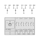 CONMUTADOR O SELECTOR 1-0-2, 4 POLOS, 100AMP 2