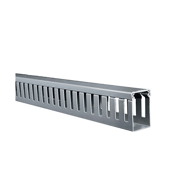 CANALETA DE PVC GRIS PARA CABLES DE 60MM BASE X 40MM ALTURA X 2M LARGO. 