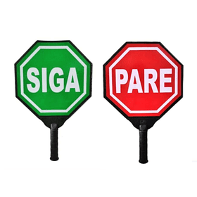 LETRERO DE SEÑAL VIAL: PARE/SIGA REVERSIBLE (MATERIAL PVC).