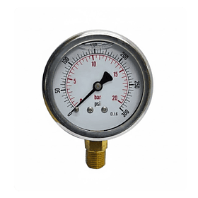 Medidor de presion 20 Bar (300 Psi) Dial 2.5