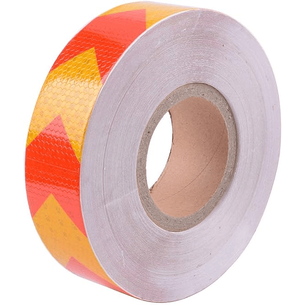 Cinta reflectiva reflejante flecha ambar y rojo 45m para autos camiones 2