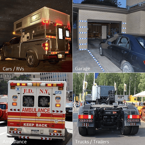 Cinta reflectiva reflejante flecha ambar y rojo 45m para autos camiones 4