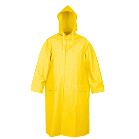 ABRIGO DE PVC O CAPOTIN CON CAPUCHA IMPERMEABLE PARA LUVIA AMARILLO