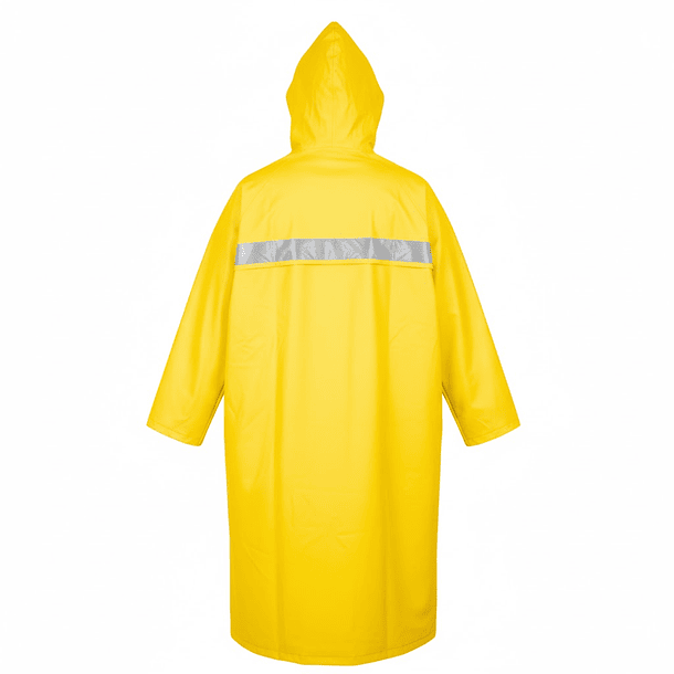 ABRIGO DE PVC O CAPOTIN CON CAPUCHA IMPERMEABLE PARA LLUVIA AMARILLO 2
