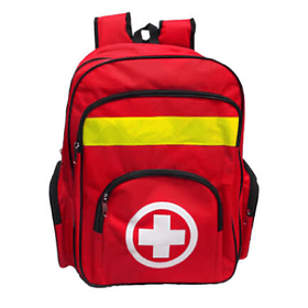 MOCHILA DE SUPERVIVENCIA O EMERGENCIA XL: CINTA REFLECTANTE AMARILLA, MAXIMA CAPACIDAD, DISEÑO IDEAL