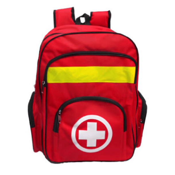 MOCHILA DE SUPERVIVENCIA O EMERGENCIA XL: CINTA REFLECTANTE AMARILLA, MAXIMA CAPACIDAD, DISEÑO IDEAL 