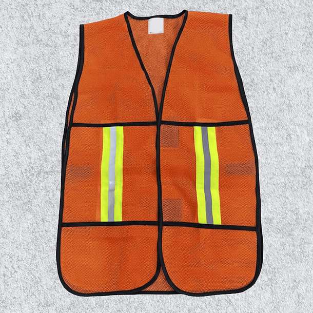 CHALECO DE SEGURIDAD DE MALLA REFLECTIVA NARANJA STANDARD  4