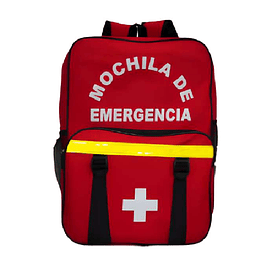 MOCHILA DE EMERGENCIA EN TETRON REFORZADO, ROJO ALTA VISIVILIDAD (SIN CONTENIDO).