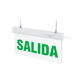 LETRERO SALIDA DE EMERGENCIA LED 1W: AUTONOMIA 3H - FORMATO UNIVERSAL.