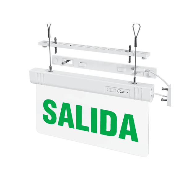 LETRERO SALIDA DE EMERGENCIA LED 1W: AUTONOMIA 3H - FORMATO UNIVERSAL. 2