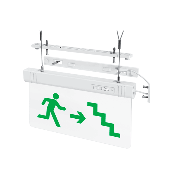 LETRERO SALIDA DE EMERGENCIA ESCALERA LED - ULTRA BRILLANTE 1W - AUTONOMIA 3H. 2