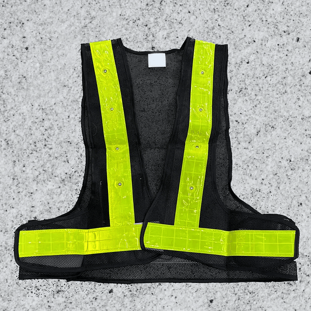 CHALECO DE SEGURIDAD CON LED INTEGRADO Y CINTAS REFLECTIVA FLUORESCENTE  3